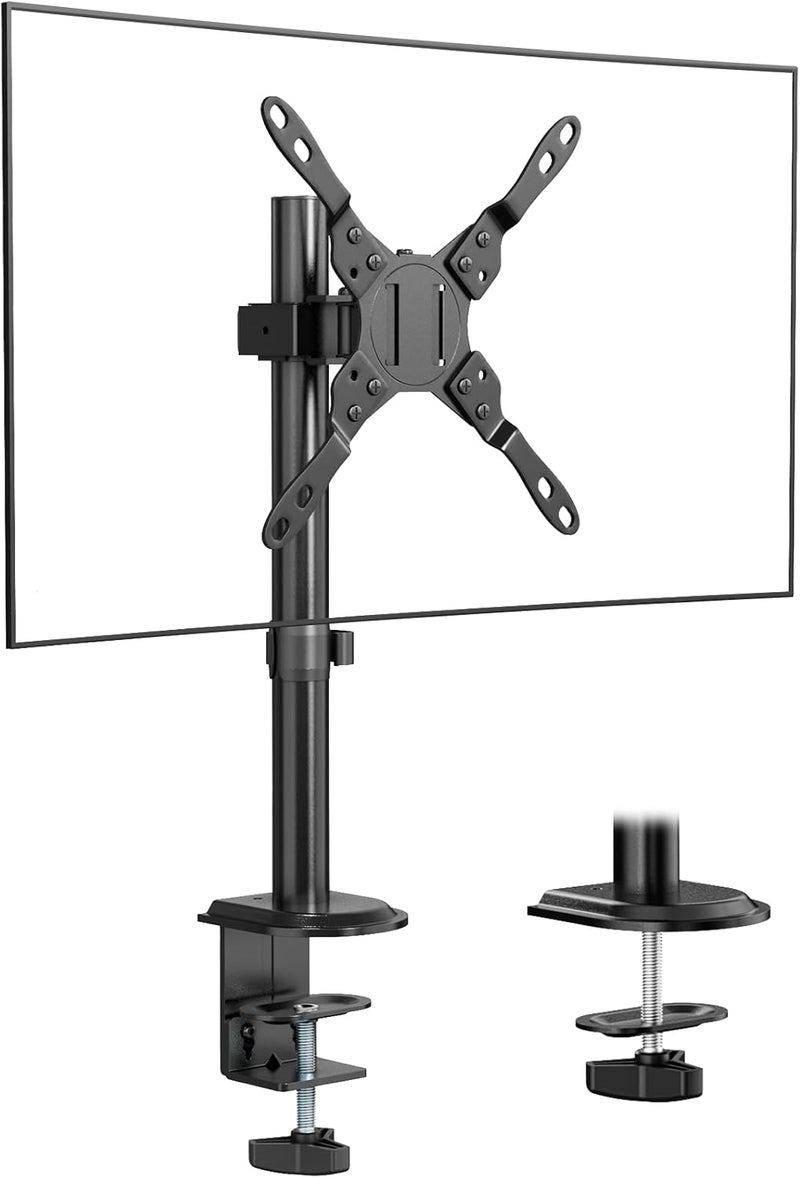 IMtKotW Single Monitor Desk Mount for 13-35 Inch Screens, Up to 22 lbs, Ultrawide Arm Mount for Flat & Curved Screens with VESA 75x75 to 200x200, Includes Cable Clips - Image 1